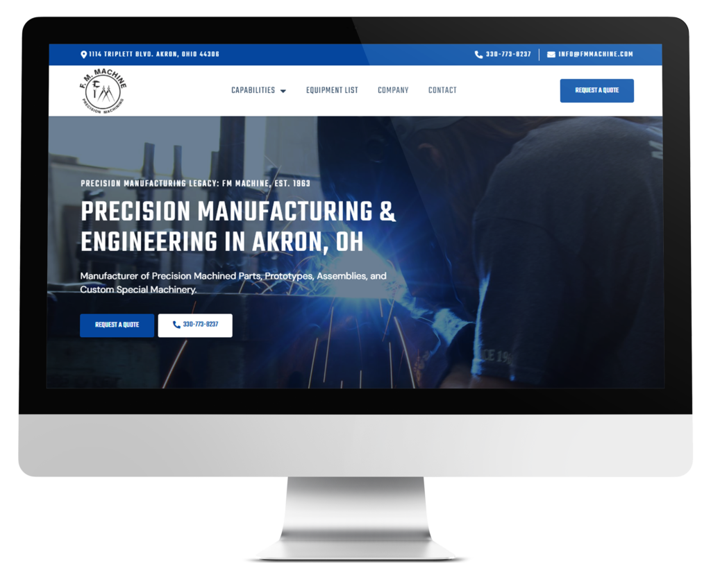 FM Machine 2 desktop website mockup updated