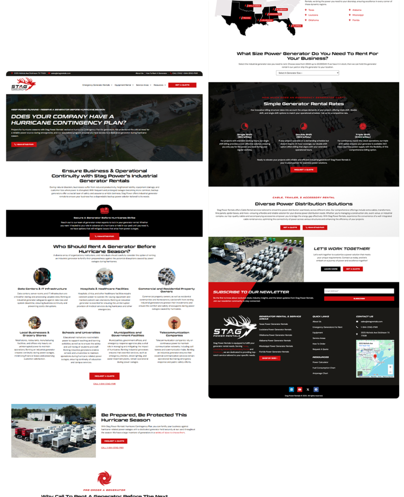 Stag Power Rentals 3 stag rentals webpages